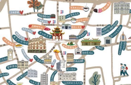 汕头90后女生手绘小公园地图 将在大年初一推出